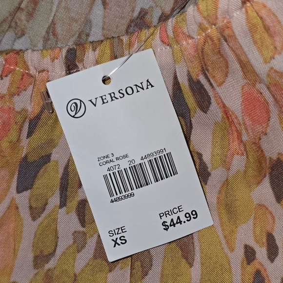 Women's VERSONA Yellow Orange Tiered Dress XS - Picture 4 of 4